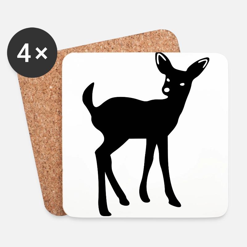 roe deer - Coasters (set of 4) - white