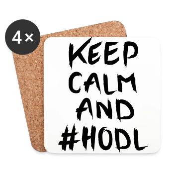 Keep Calm And #HODL - Untersetzer (4er-Set) - Weiß - Vorne