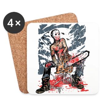 CHAINSAW MURDER - Halloween Horror Gift - Coasters (set of 4) - white - Front