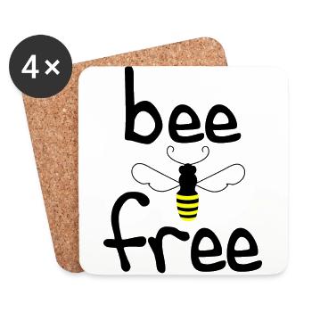 Bee free - Untersetzer (4er-Set) - Weiß - Vorne