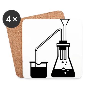 Chemie Experiment Geschenkidee Substanz mischen - Untersetzer (4er-Set) - Weiß - Vorne