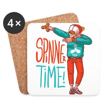 Spinner boy with cap makes the dub move - Coasters (set of 4) - white - Front