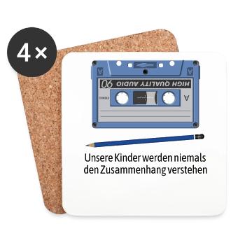 Unsere Kinder werden nie den Zusammenhang verstehe - Untersetzer (4er-Set) - Weiß - Vorne