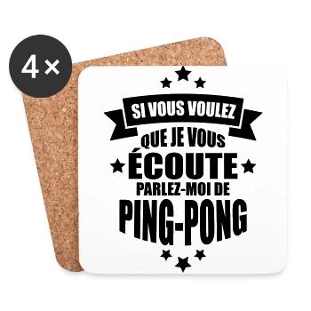 parlez-moi de ping-pong - Dessous de verre (lot de 4) - blanc - Devant