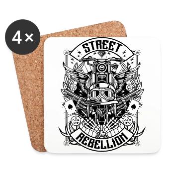 Street Rebellion Motorcycle s - Coasters (set of 4) - white - Front