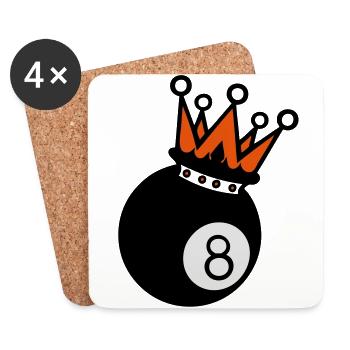 couronne roi boule de billard 1 - Dessous de verre (lot de 4) - blanc - Devant