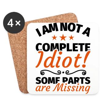 Idiot dork stupide drôle dire - Dessous de verre (lot de 4) - blanc - Devant