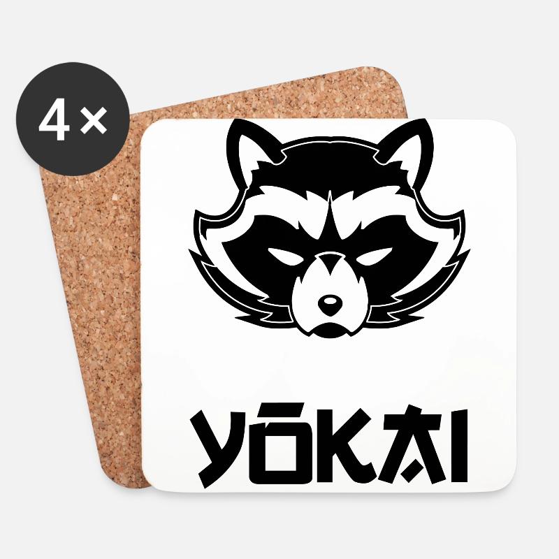 Yokai Blak - Untersetzer (4er-Set) - Weiß