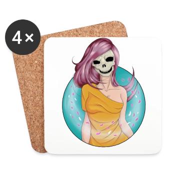 Crâne du vent - Dessous de verre (lot de 4) - blanc - Devant