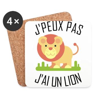 I can not have a Lion - Coasters (set of 4) - white - Front