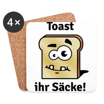 TOAST YOUR SACK! - Dessous de verre (lot de 4) - blanc - Devant