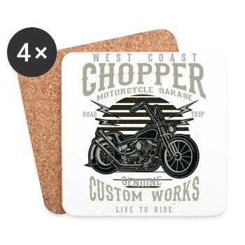 West Coast Chopper - Dessous de verre (lot de 4) - blanc - Devant