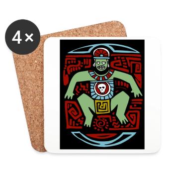 Tribal Tiki Inca Maya Indian - Coasters (set of 4) - white - Front
