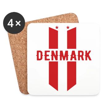 Denmark Football Gift Fan World Cup - Coasters (set of 4) - white - Front