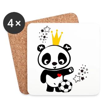 Fussball König Panda 2 - Untersetzer (4er-Set) - Weiß - Vorne