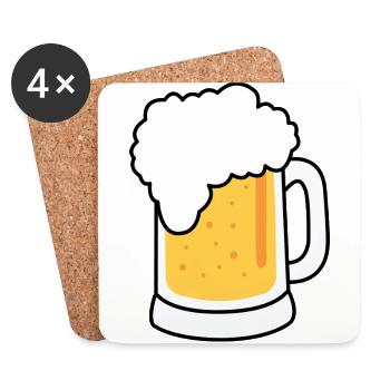 Bière - Dessous de verre (lot de 4) - blanc - Devant