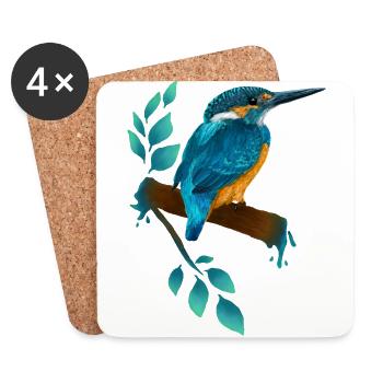 Eisvogel - Untersetzer (4er-Set) - Weiß - Vorne