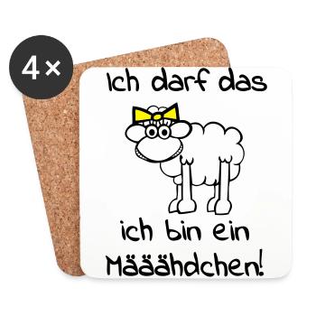maeaehdchen_darf_das_2f - Dessous de verre (lot de 4) - blanc - Devant