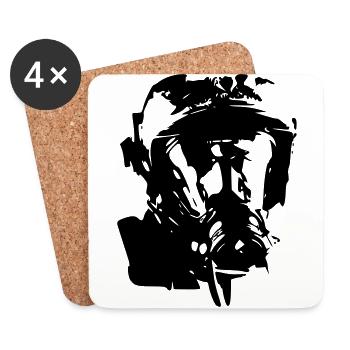 casque pompier ari - Dessous de verre (lot de 4) - blanc - Devant