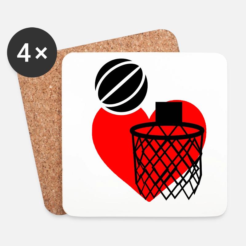 Basketball liebe - Untersetzer (4er-Set) - Weiß