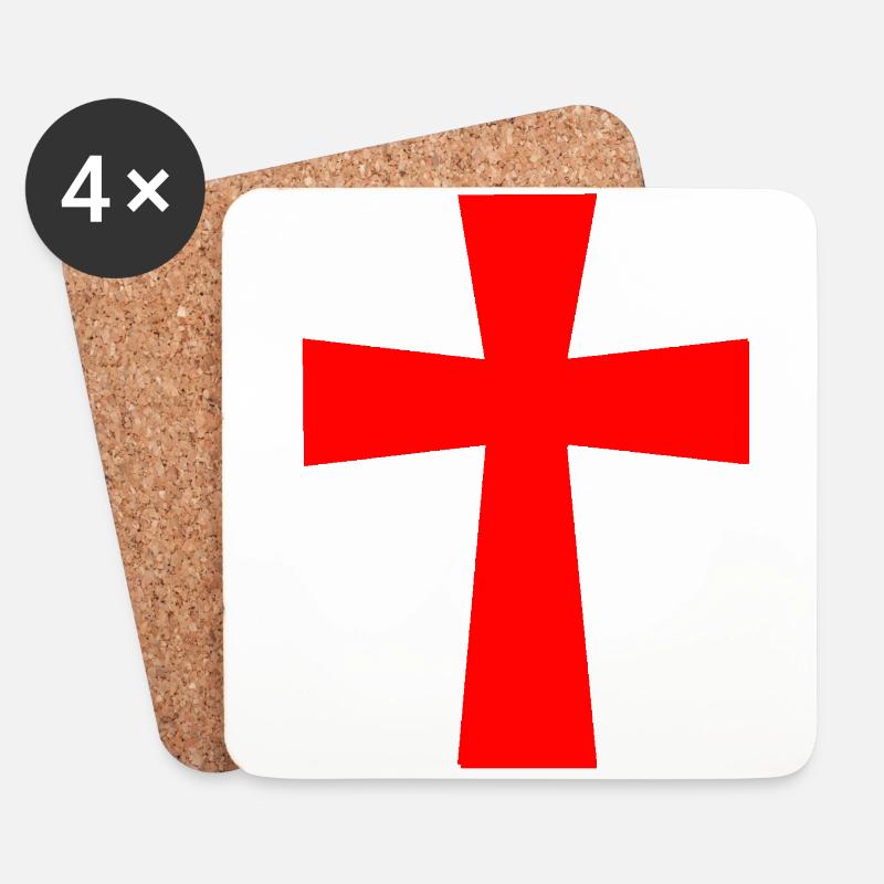 Kreuz - Ritter - Kreuzritter - Glaube - Christ - Untersetzer (4er-Set) - Weiß