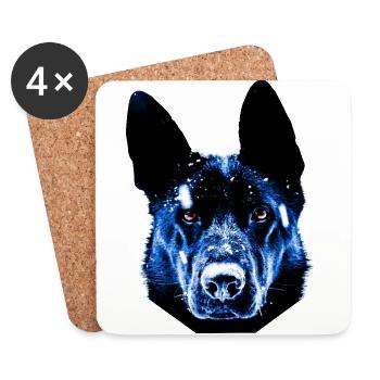 schäferhund - Untersetzer (4er-Set) - Weiß - Vorne