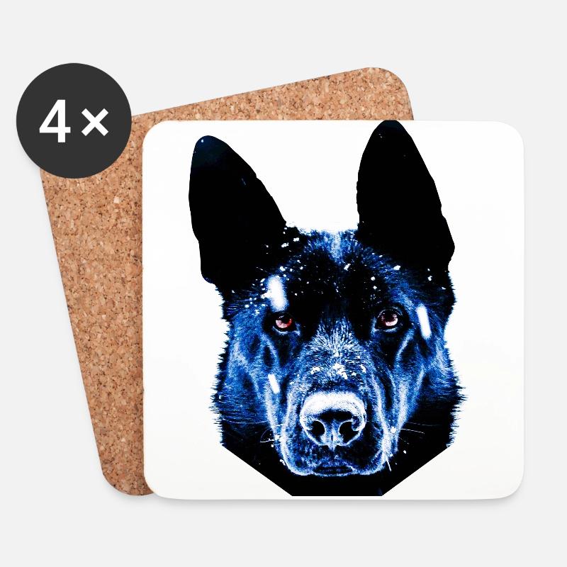 schäferhund - Untersetzer (4er-Set) - Weiß