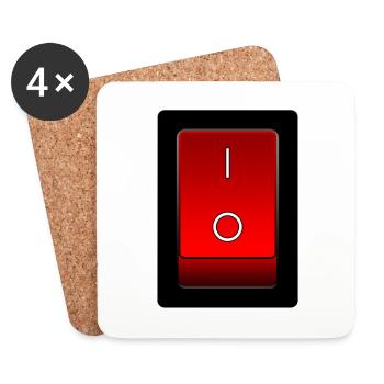 on off switch, an aus schalter - Untersetzer (4er-Set) - Weiß - Vorne