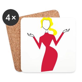 frau - Untersetzer (4er-Set) - Weiß - Vorne