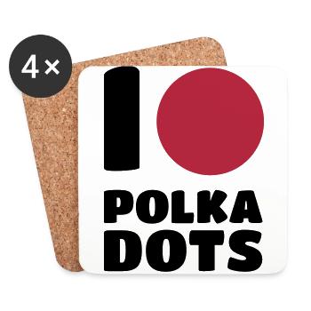 Polka Dots - Untersetzer (4er-Set) - Weiß - Vorne