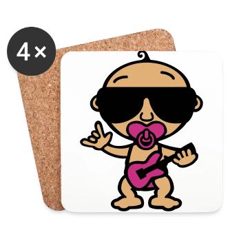 Cool Rock Baby (Farbe) - Untersetzer (4er-Set) - Weiß - Vorne