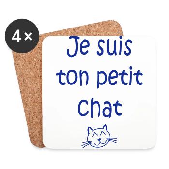 Je suis ton petit chat - Untersetzer (4er-Set) - Weiß - Vorne