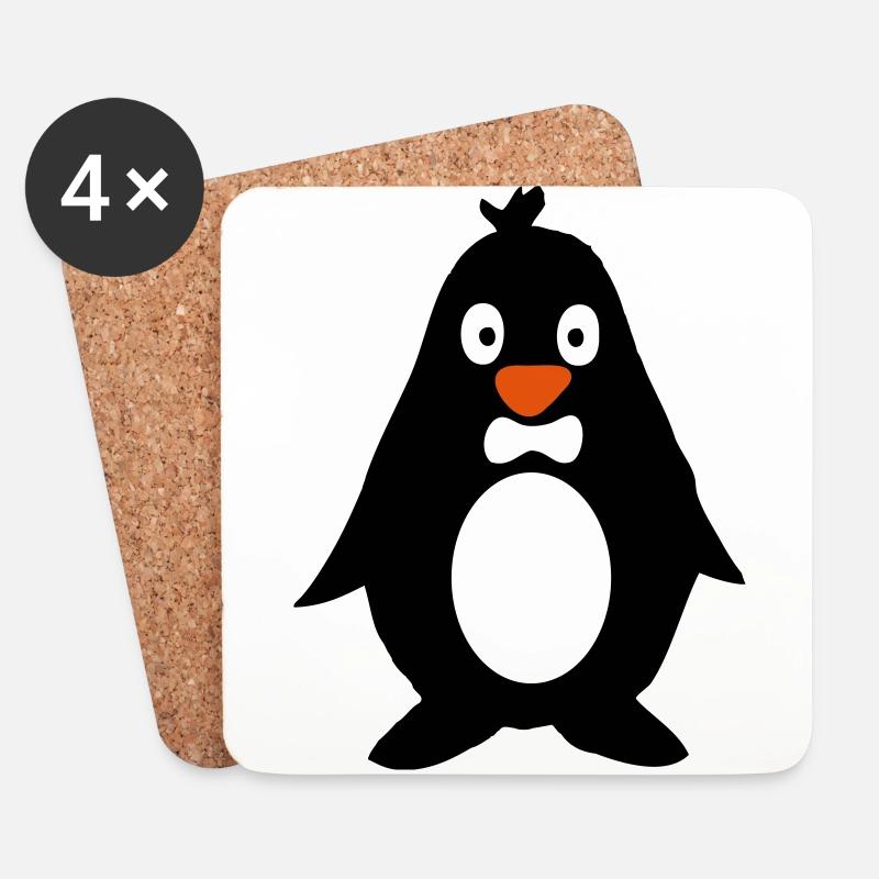 pinguin - Untersetzer (4er-Set) - Weiß