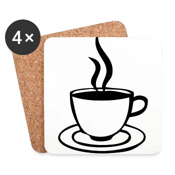 coffee cup - Coasters (set of 4) - white - Front
