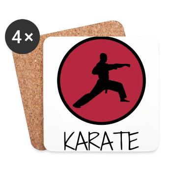 Karate / Karateka / Martial Arts / Fight - Dessous de verre (lot de 4) - blanc - Devant
