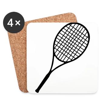 Tennis, Tennisschläger (super cheap) - Coasters (set of 4) - white - Front