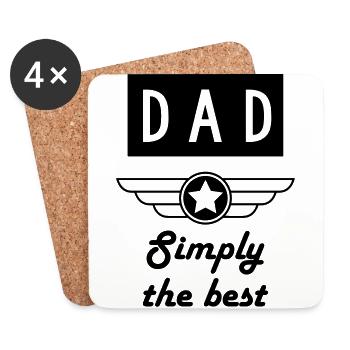 Papa Vati Vater Vatertag Geburtstag Dad Familie - Untersetzer (4er-Set) - Weiß - Vorne
