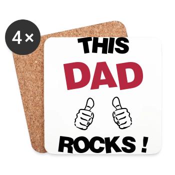 Papa Vati Vater Vatertag Geburtstag Dad Familie - Untersetzer (4er-Set) - Weiß - Vorne