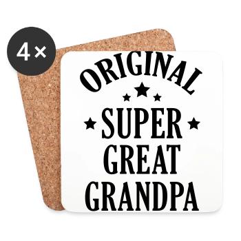 Papy Papi Grand-Père Retraite famille - Dessous de verre (lot de 4) - blanc - Devant