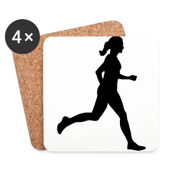 Running Woman, runner - Dessous de verre (lot de 4) - blanc - Devant