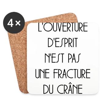Citation Humour Philosophie Drôle Slogan Comique - Dessous de verre (lot de 4) - blanc - Devant
