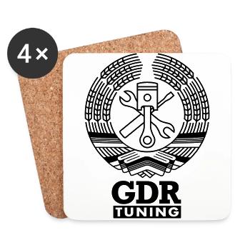 GDR Werkstatt Tuning Wappen - Untersetzer (4er-Set) - Weiß - Vorne