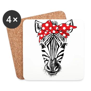 Zebra Bandana - Coasters (set of 4) - white - Front
