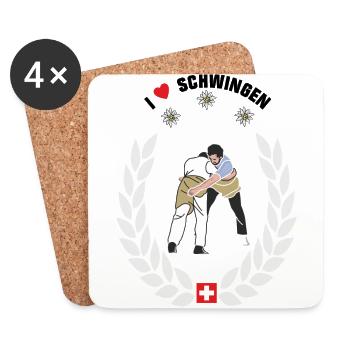 schwinger I love schwingen - Untersetzer (4er-Set) - Weiß - Vorne
