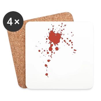 Blut Spritzer Klecks Flecken - Untersetzer (4er-Set) - Weiß - Vorne