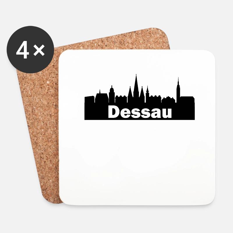 Dessau + Skyline - Untersetzer (4er-Set) - Weiß