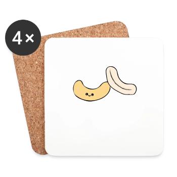 noix de cajou - Dessous de verre (lot de 4) - blanc - Devant