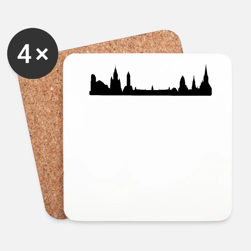 Karlsruhe Skyline schwarz - Untersetzer (4er-Set) - Weiß