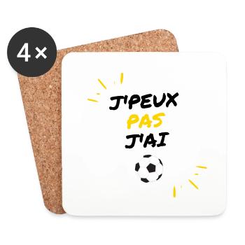 J'peux pas j'ai foot - Dessous de verre (lot de 4) - blanc - Devant