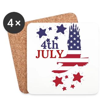 4th of JULY INDEPENDENCE DAY - Coasters (set of 4) - white - Front